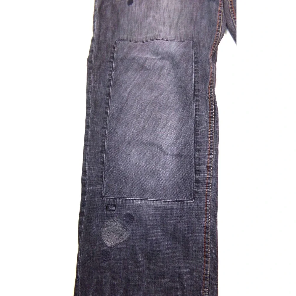 Pepe Jeans London Mens Size 40x33 Gray Distressed Patchwork Y2K‎